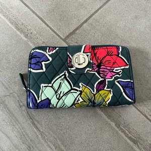 Vera Bradley Falling Flowers Turnlock Wristlet